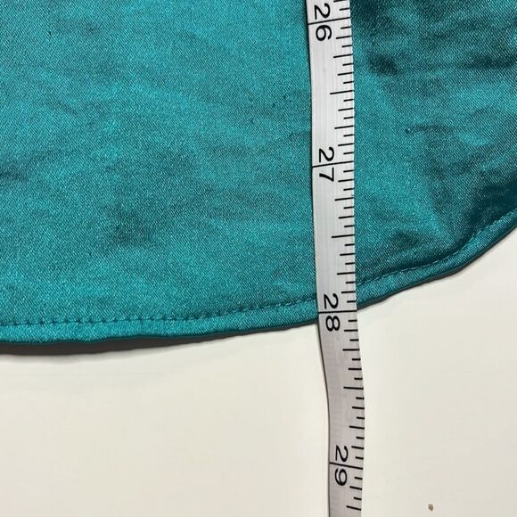 𝅺ANNE Klein blouse Turquoise color Crinkly fabric Long sleeves Flap pockets XL - Picture 8 of 9